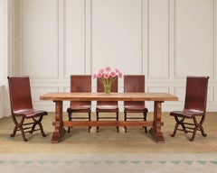 Country French Provincial Oak Farmhouse Dining Table 7Ft