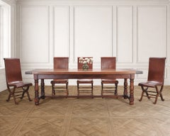 Country French Provincial Mahogany Farmhouse Dining Table 8 Ft