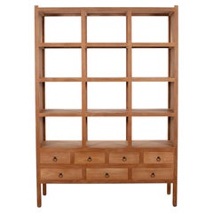 20th Century Teak Twelve-Compartment Étagère Display Cabinet