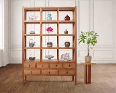 20th Century Teak Twelve-Compartment Étagère Display Cabinet