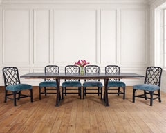 Christian Liaigre Style Ebony Oak Courier Dining Table 9.5 Ft