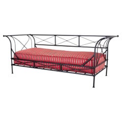 Maison Jansen Style Neoclassical Wrought Iron Daybed Settee
