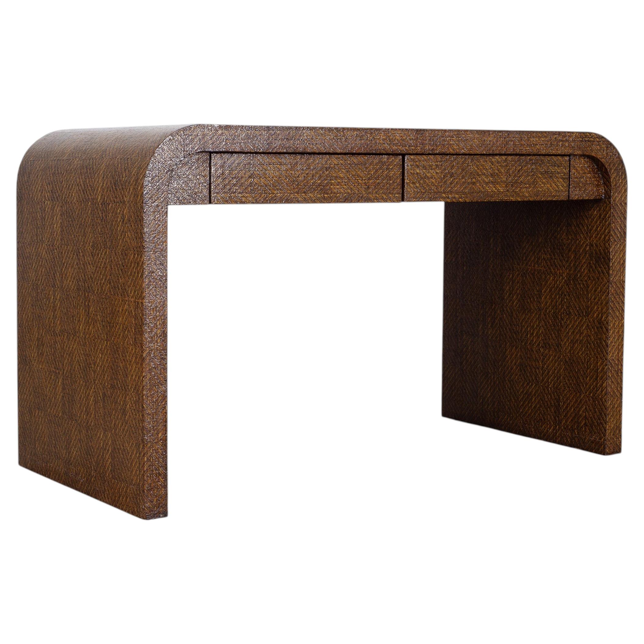 What is a desk with a bookshelf called?