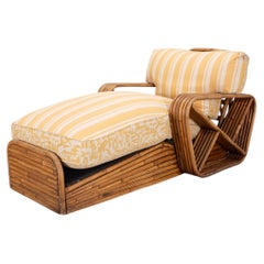 Paul T. Frankl Rattan Six-Strand Square Pretzel Chaise Longue