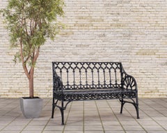 English Coalbrookdale Style Cast Gothic Revival Garden Bench
