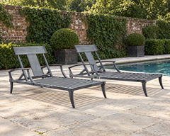 Pair of Neoclassical Greco-Roman Style Klismos Chaise Lounges