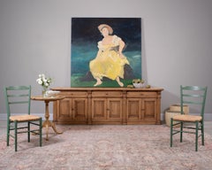 Ira Yeager 20th C. Woman in Yellow Oil Canvas Painting 5.5 Ft