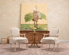 Country French Provincial Bleached Oak Enfilade Sideboard 8 Ft