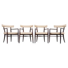 Set of Four T. H. Robsjohn-Gibbings Klismos Dining Armchairs