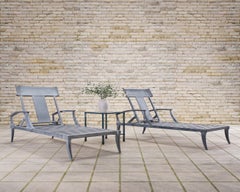 Pair of Neoclassical Greco-Roman Klismos Chaise Lounges