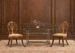 French Neoclassical Directoire Style Steel Oval Dining Table