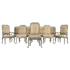 Set of Ten Minton-Spidell Country French Painted Dining Chairs