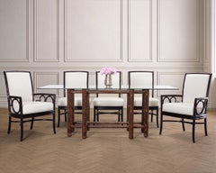 Set of Eight Laura Kirar for McGuire Rattan Ring Dining Chairs