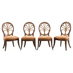 Set of Four Rose Tarlow "Feather" Dining Chairs in Fortuny