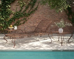 Paire de tables d'appoint de jardin en fer forgé « Twig » de Rose Tarlow, à treillis