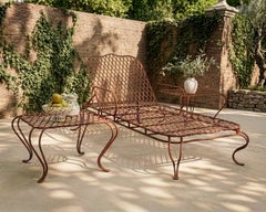 Rose Tarlow Melrose House Twig Iron Garden Chaise Lounge