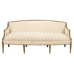 19th C. English Georgian Neoclassical Painted Cabriole Sofa