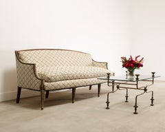 19th C. English Georgian Neoclassical Painted Cabriole Sofa