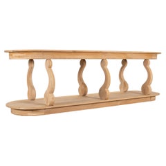 French Provincial Bleached Oak Two-Tier Console Drapers Table 8 Ft