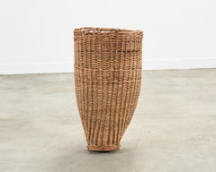19th C. Rustic French Provincial Wicker Grape Harvest Basket