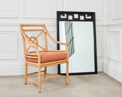 Specchio in stile "Greek Key" ebanizzato, in stile James Mont, Mid-Century Modern