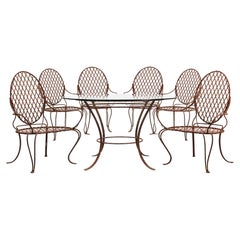 Rose Tarlow Twig Iron Garden Dining Table and Six Armchairs