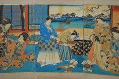 Utagawa Kunisada Japanese Ukiyo-E Woodblock Print Screen