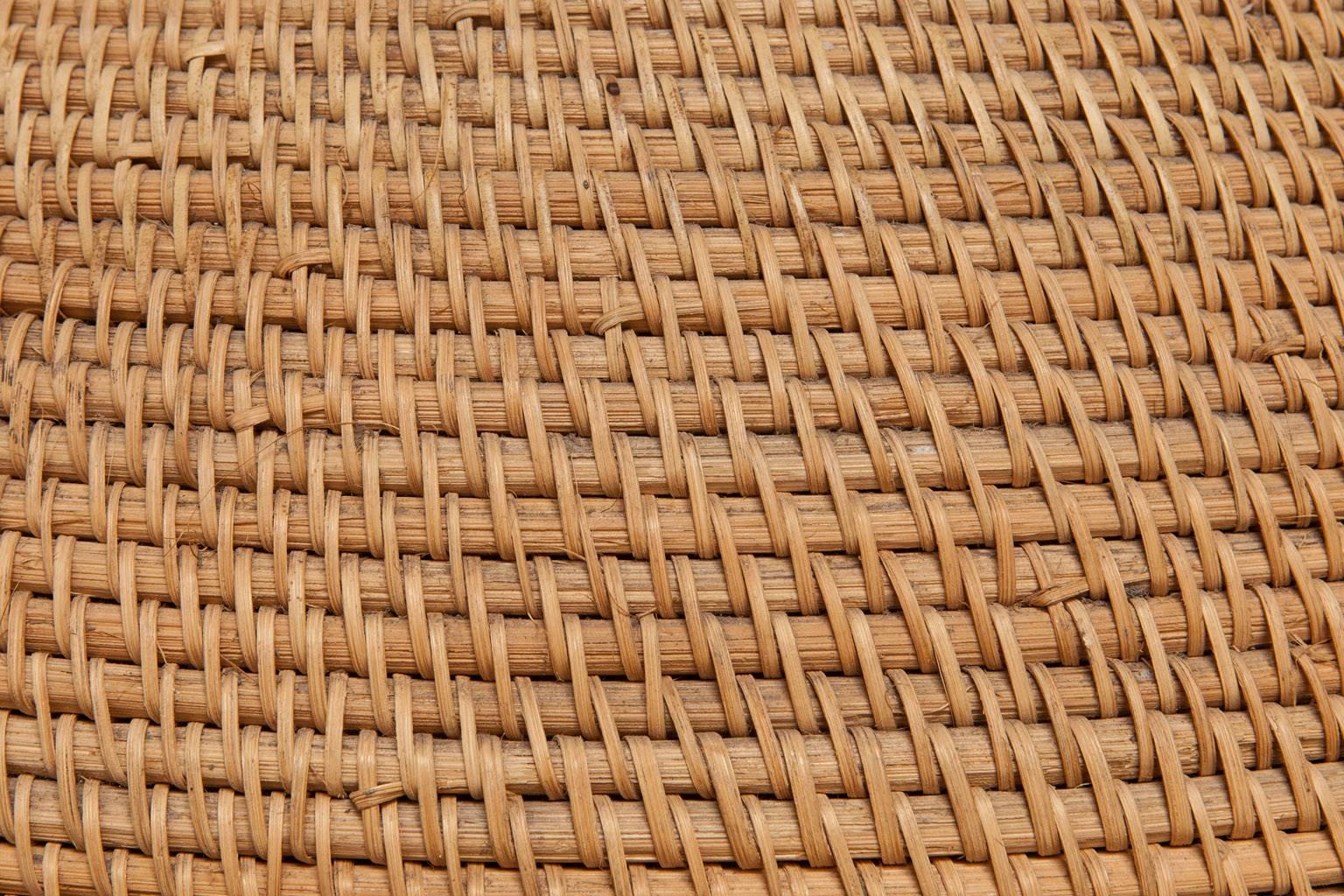 Hand-Woven Woven Rattan Lidded Basket