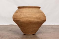 Woven Rattan Lidded Basket