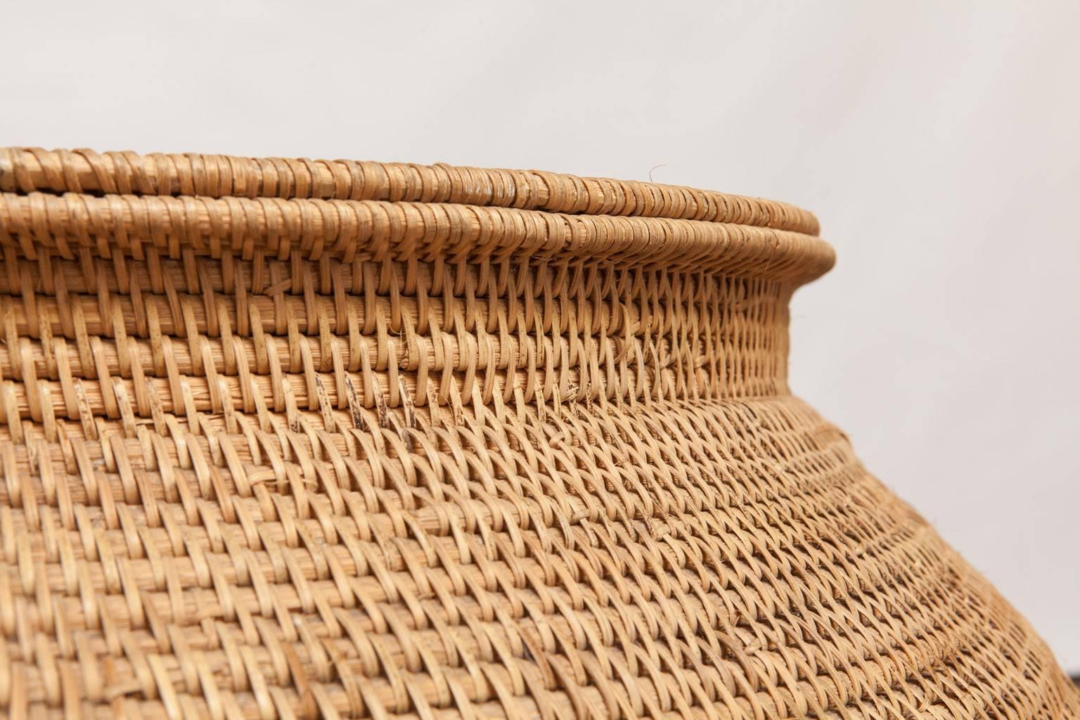 Woven Rattan Lidded Basket 1