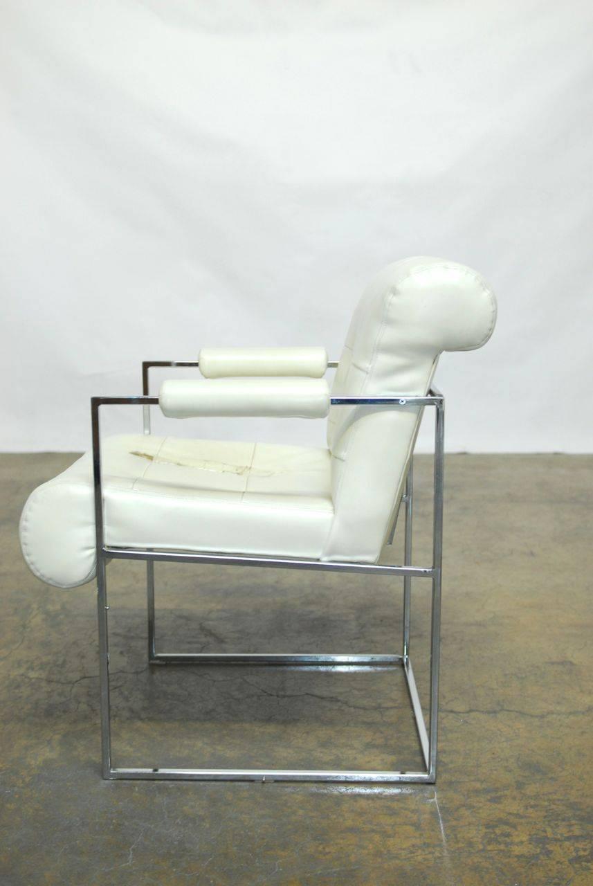 20th Century Set of Ten Chrome Thin-Line Armchairs by Milo Baughman for Thayer Coggin