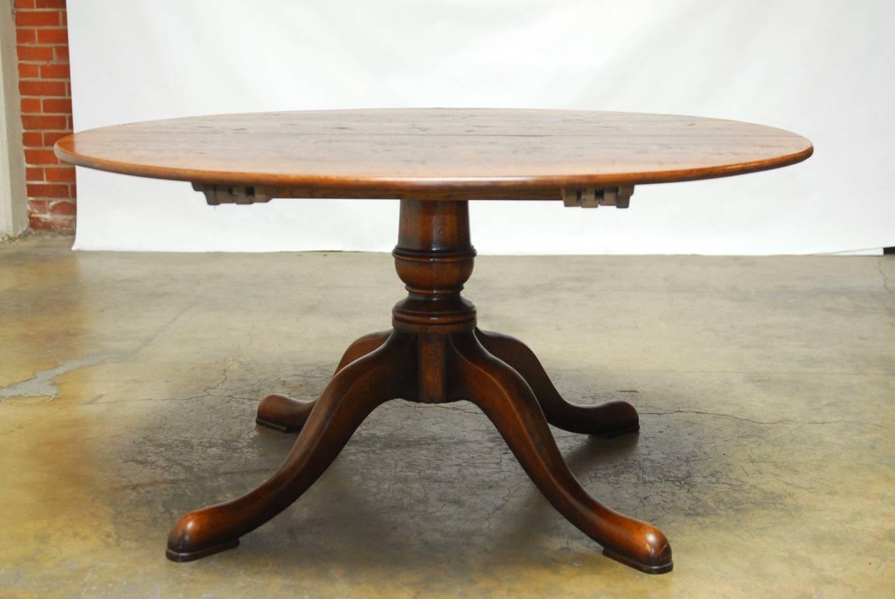 walnut pedestal dining table