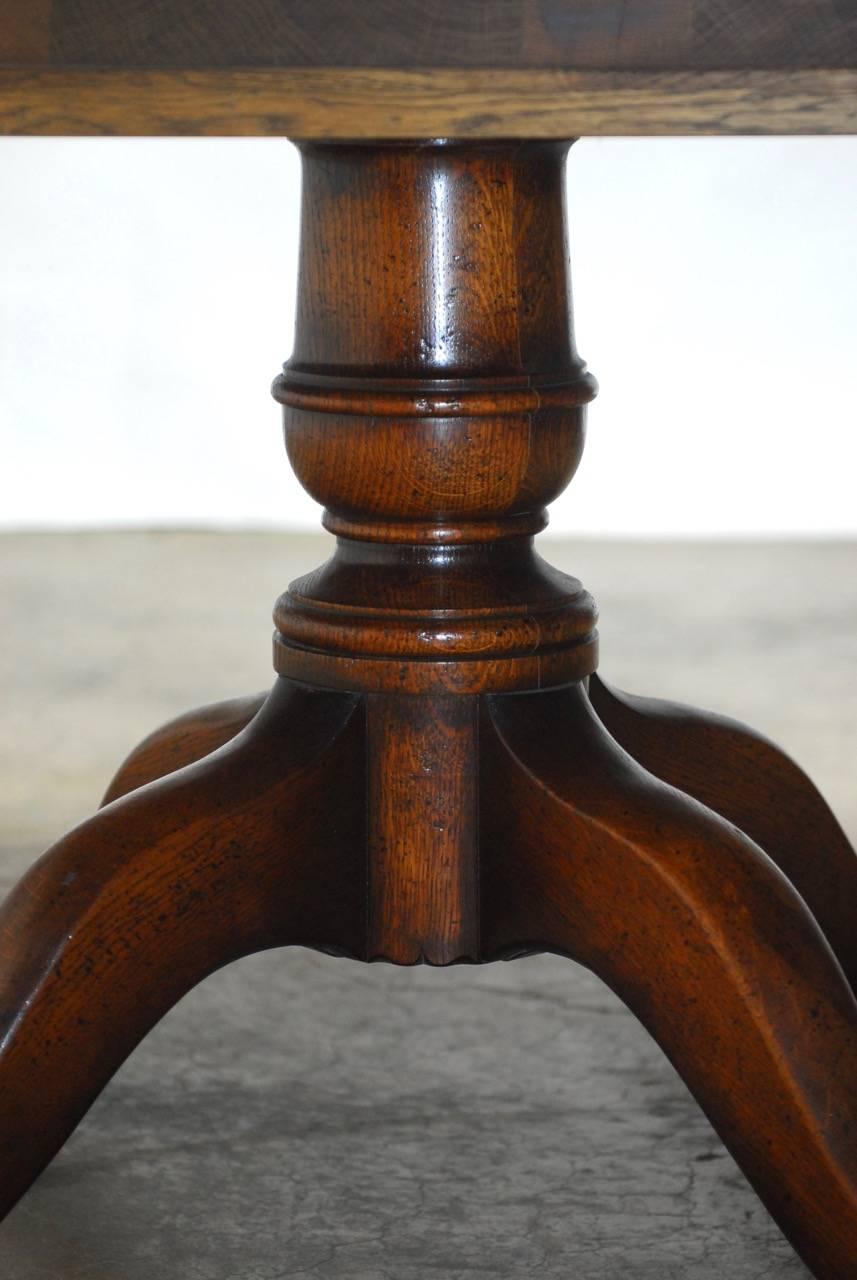Hand-Crafted Italian Walnut Round Pedestal Dining Table