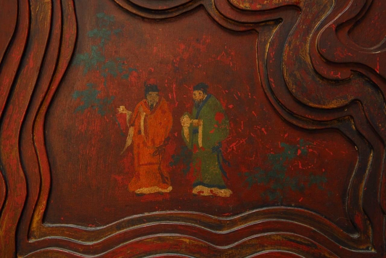 Pair of Chinese Carved Temple Courtyard Door Panels In Excellent Condition In Rio Vista, CA