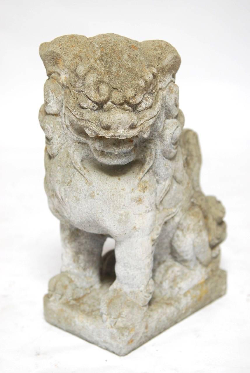 Ming Pair of Chinese Stone Guardian Foo Lions