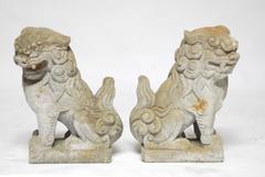 Pair of Chinese Stone Guardian Foo Lions