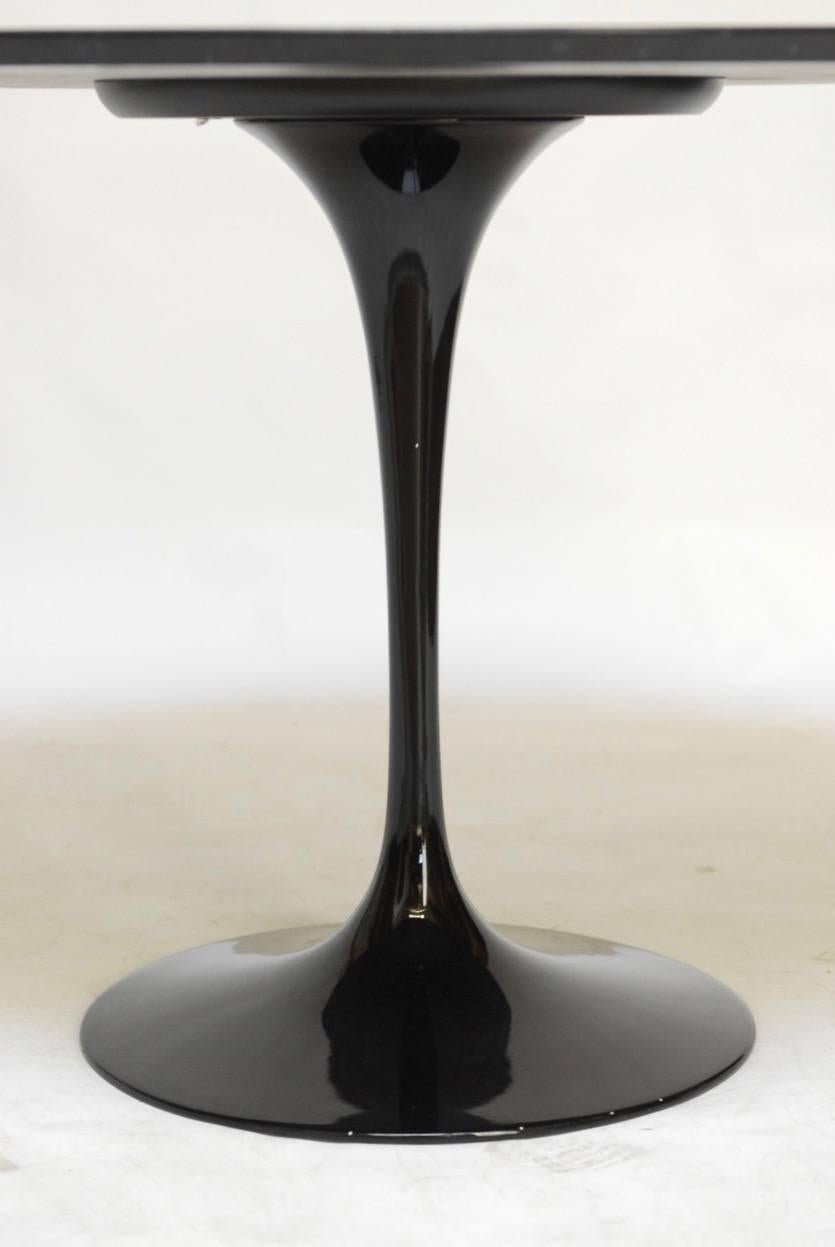 American Mid-Century Black Marble Eero Saarinen Design Tulip Dining Table