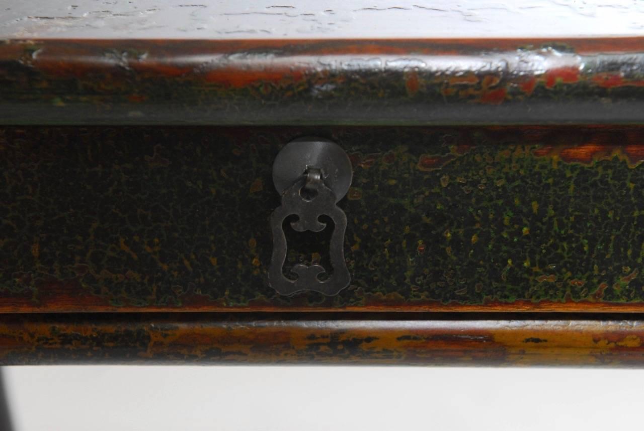 20th Century Chinese Lacquered Desk with Serpentine Legs