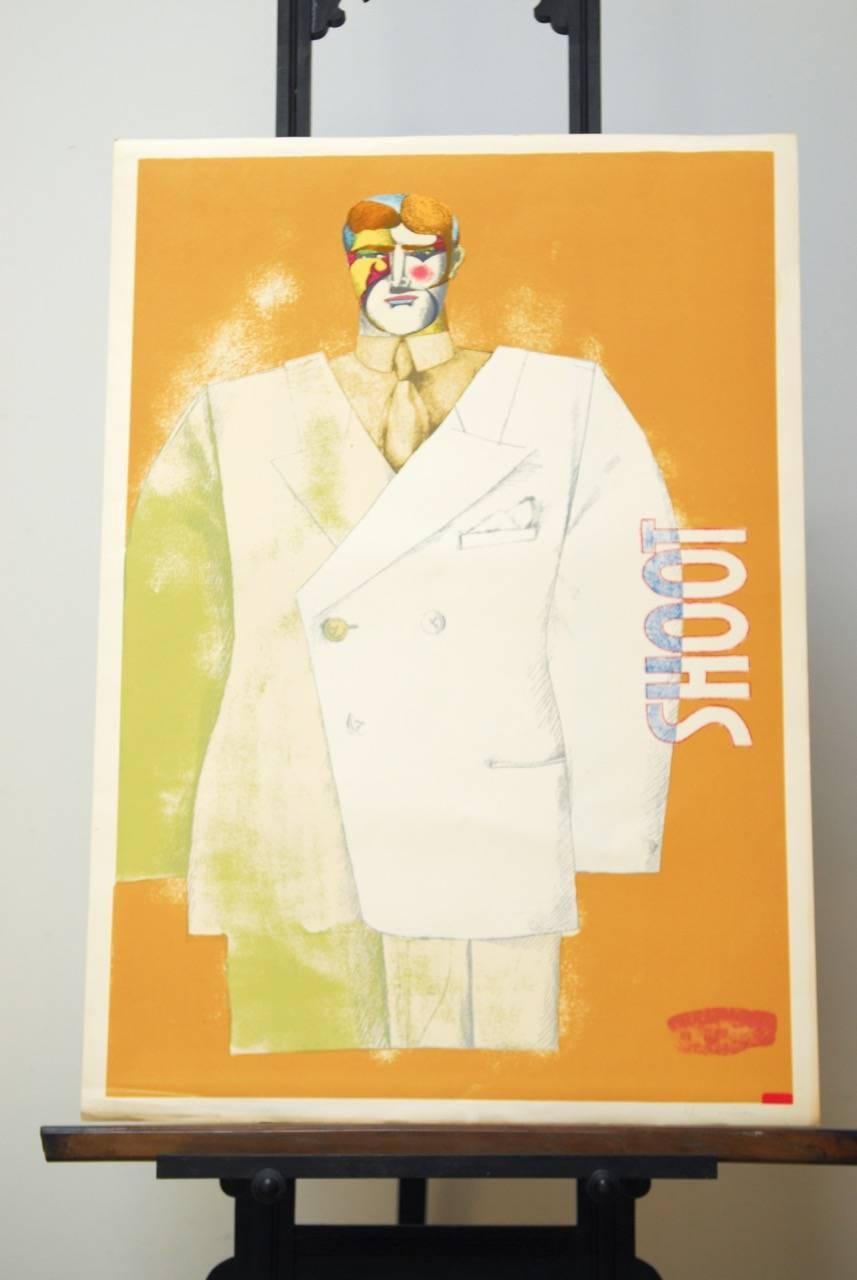 Unframed Richard Lindner (German/American 1901-1978) original hand signed in pencil lithograph #16 of a series of 100 dated and stamped lower right, 1971. Shoot (Front) from a series of two that includes shoot (Back). Also available signed and