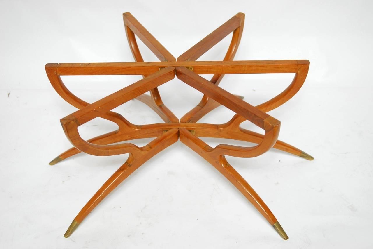 Moorish Mid-Century Moroccan Folding Brass Oval Tray Table