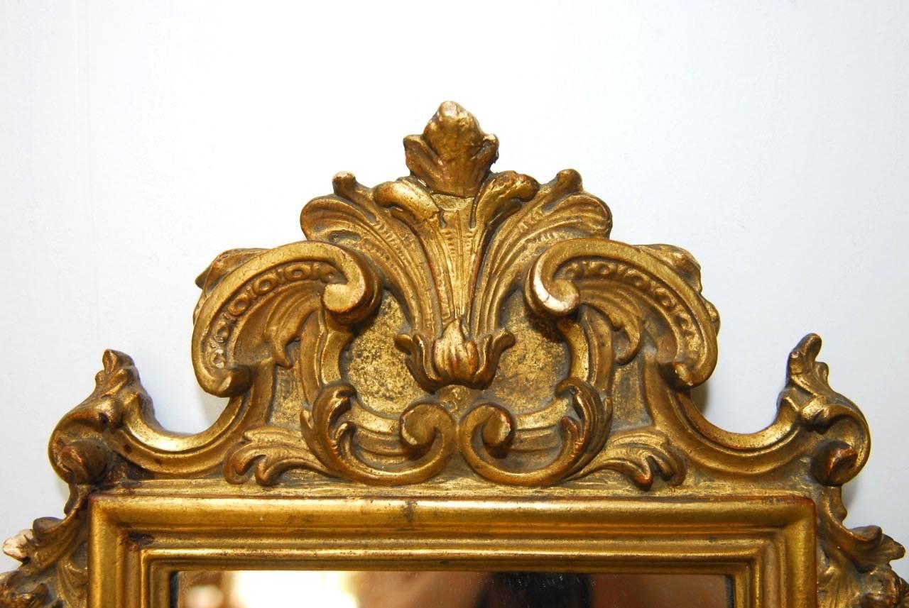 Pair of Italian Rococo Giltwood and Gesso Mirrors 2