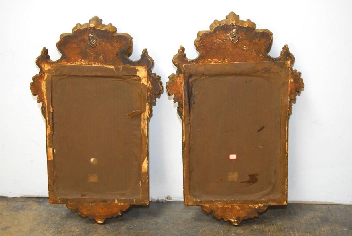 Pair of Italian Rococo Giltwood and Gesso Mirrors 3
