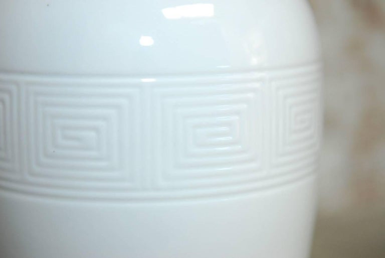 Monumental Chinese Blanc de Chine Porcelain Vase Lamp For Sale 2