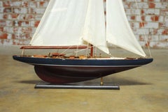 Marconi Rigged Cutter Model Ship on Stand