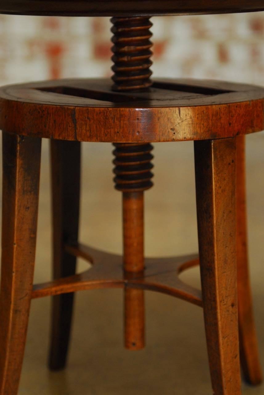 Hand-Crafted George III Mahogany Adjustable Height Screw Top Wine Table