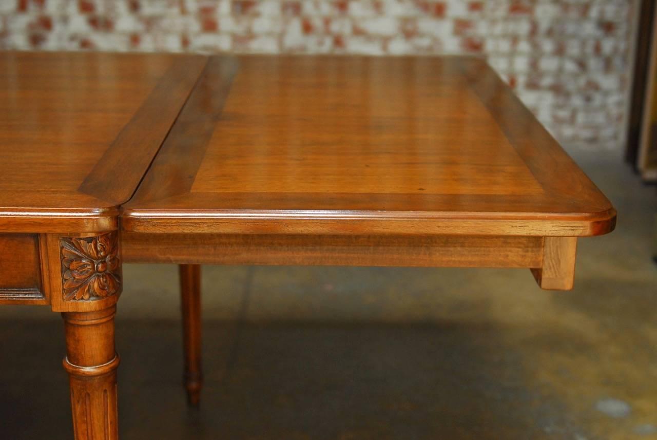 French Louis XVI Style Mahogany Dining Table with Leaves 3