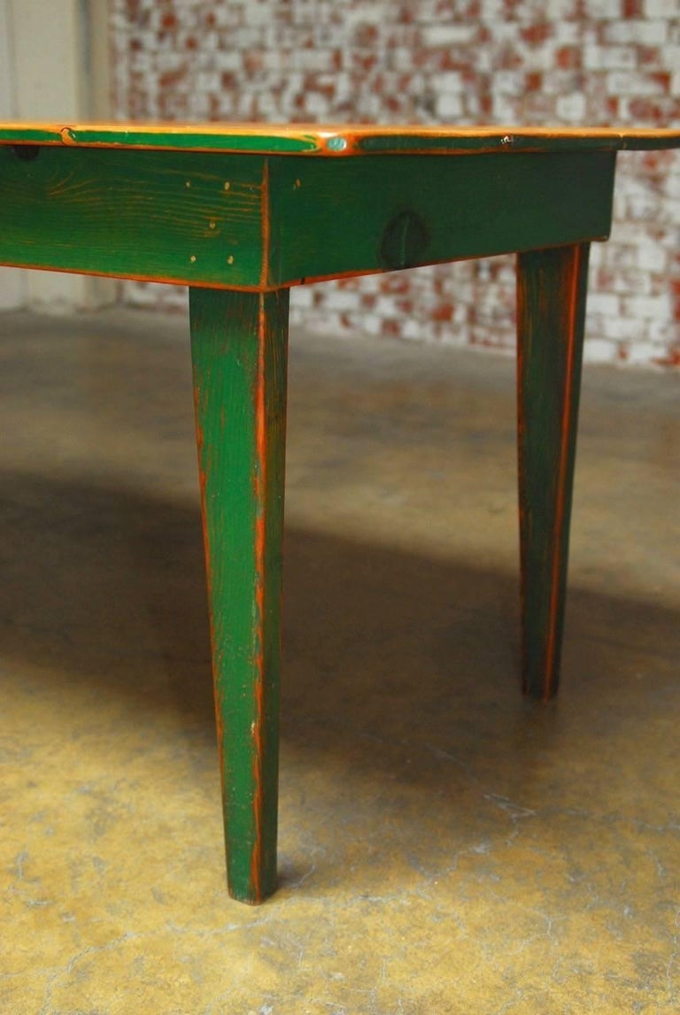 Rustic French Pine Painted Farmhouse Table at 1stDibs painted farmhouse tables