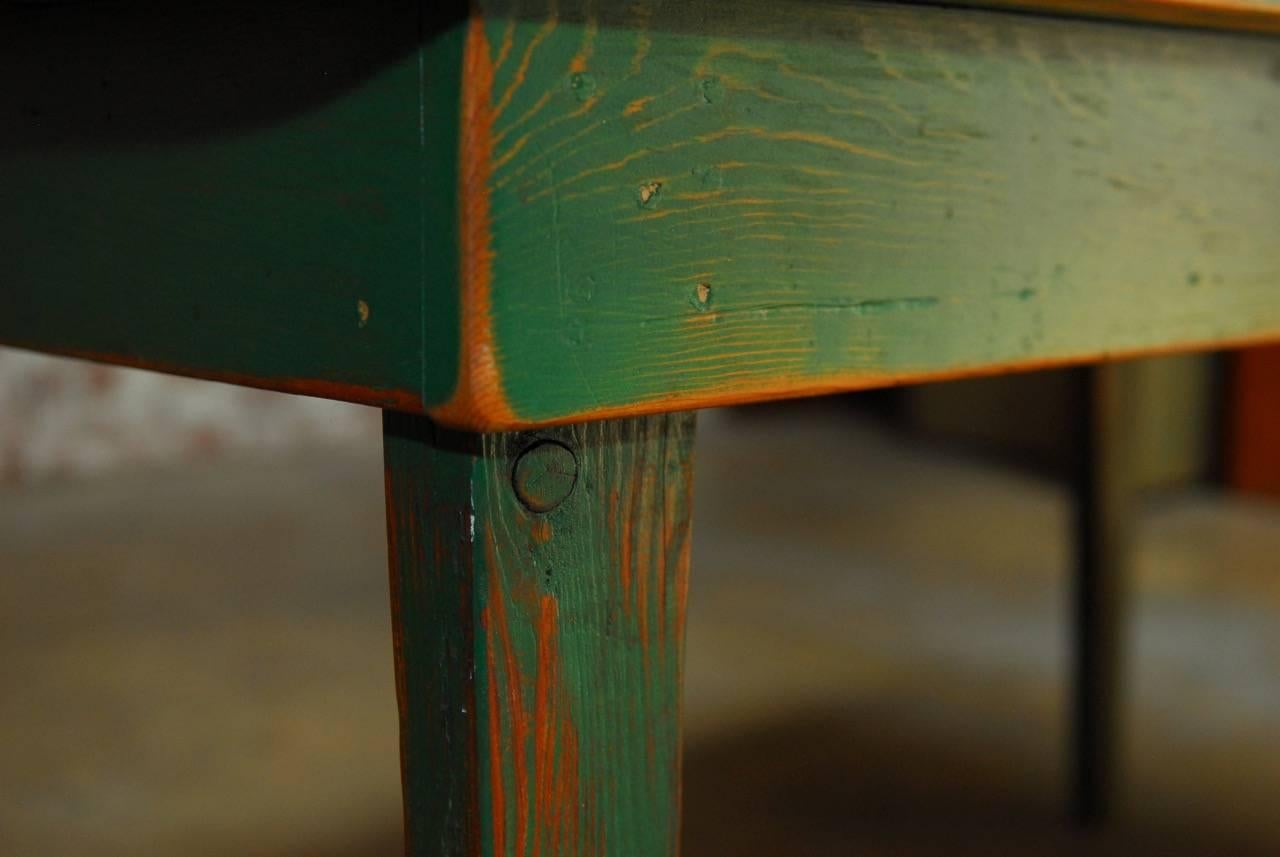 Rustic French Pine Painted Farmhouse Table 2