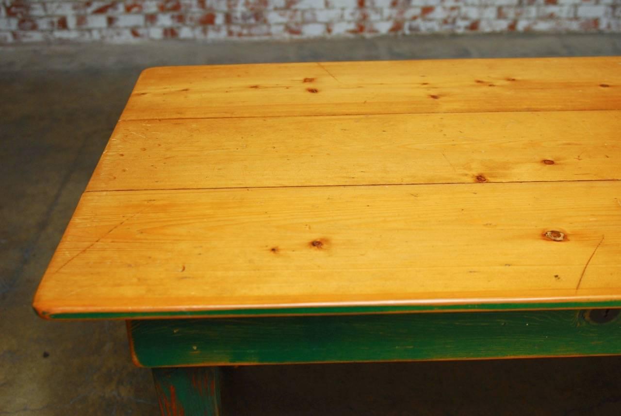 Rustic French Pine Painted Farmhouse Table 3
