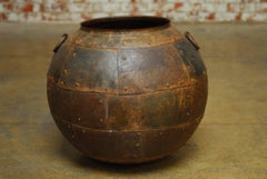 19th Century Industrial Globular Riveted Sheet Metal Vessel